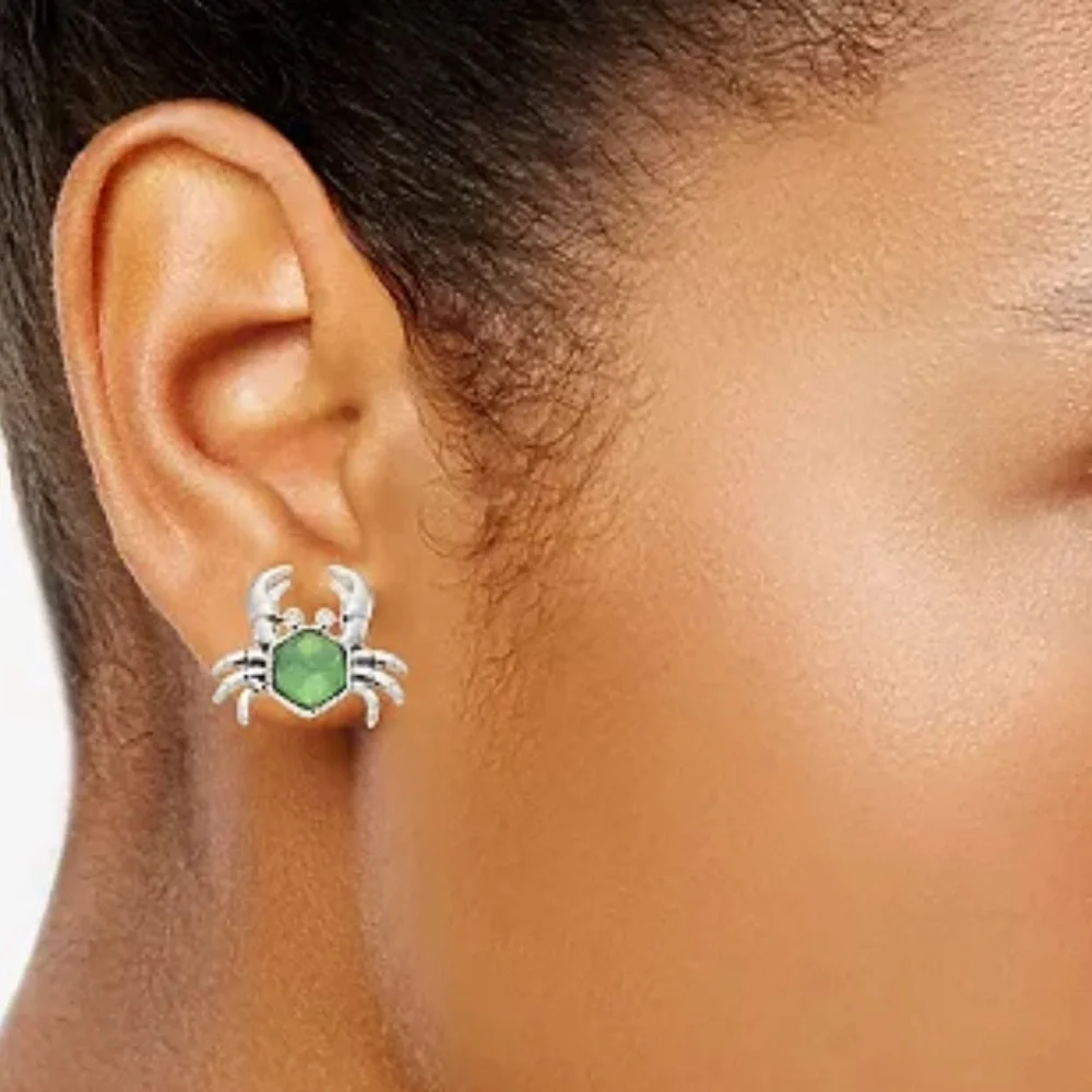 🆕 🎉HP🎉Napier Silver Tone Sea Crab Stud Earrings - Picture 2 of 3